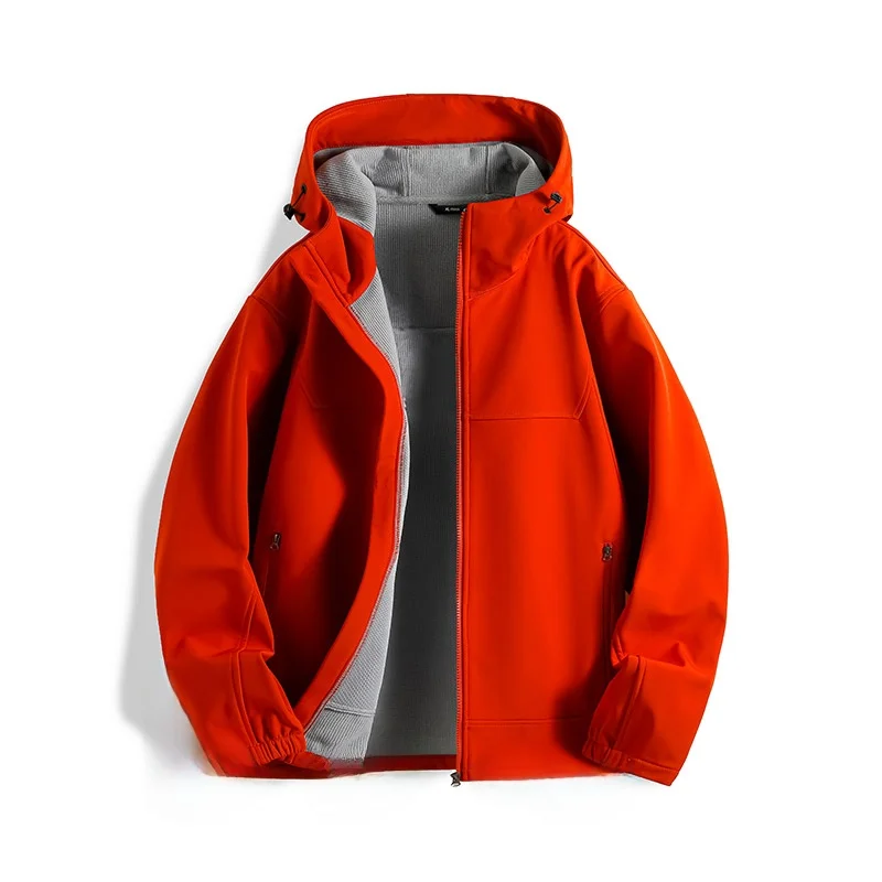 

ex Spring Autumn Soft ell Hooded Jaet Outdoor Sport Windproof Waterproof Versatile Coat Trendy Polyester Fiber Long S...