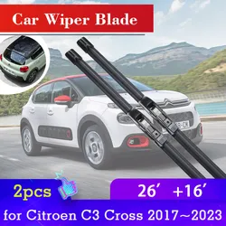 Car Windscreen Front Rear Wiper Blade for Citroen C3 Cross SX SY 110 2017~2023 Windshield Wipers Brushes Cleaning Accessories