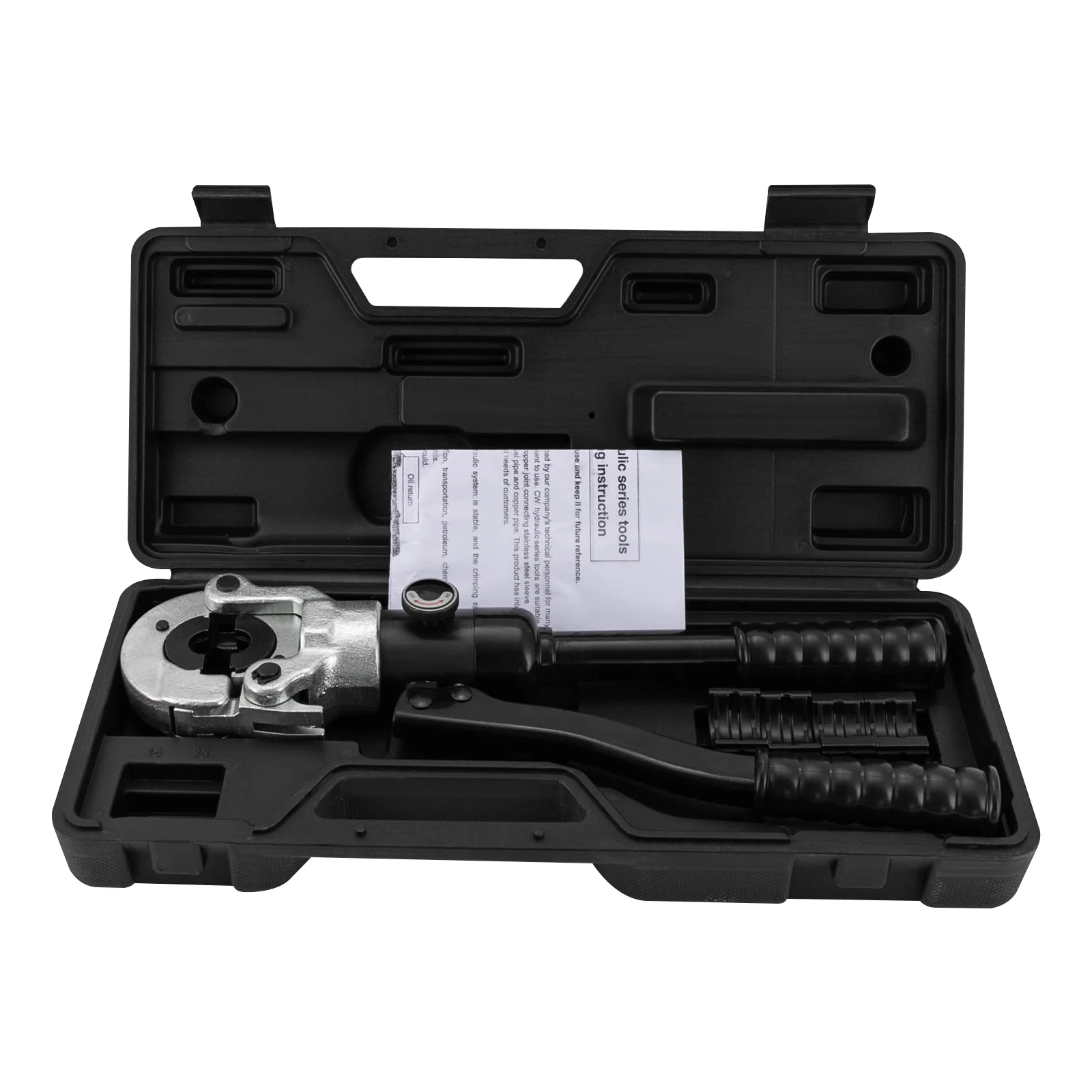 Hydraulic Crimper Tool 80 100KN 360 Rotating Head with 3 Dies VAU15 VAU20 VAU25 for Copper Pipe Auto Repair HVAC Electrical Work