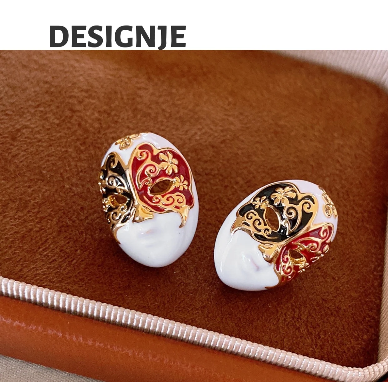 

Hot-selling luxury design sense mask earrings, high-end earring, women's personality ear accessories