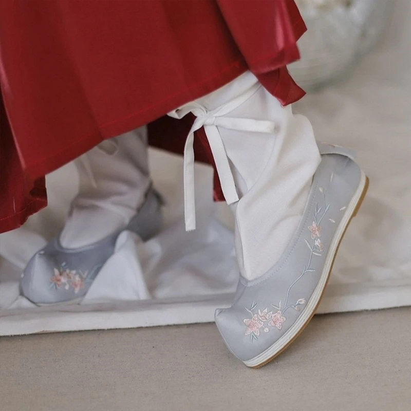 Unisex bawełniane białe Hanfu Cosplay skarpetki chińskie starożytne skarpetki historia księżniczka wojownik Kungfu akcesoria Anime film TV zagraj