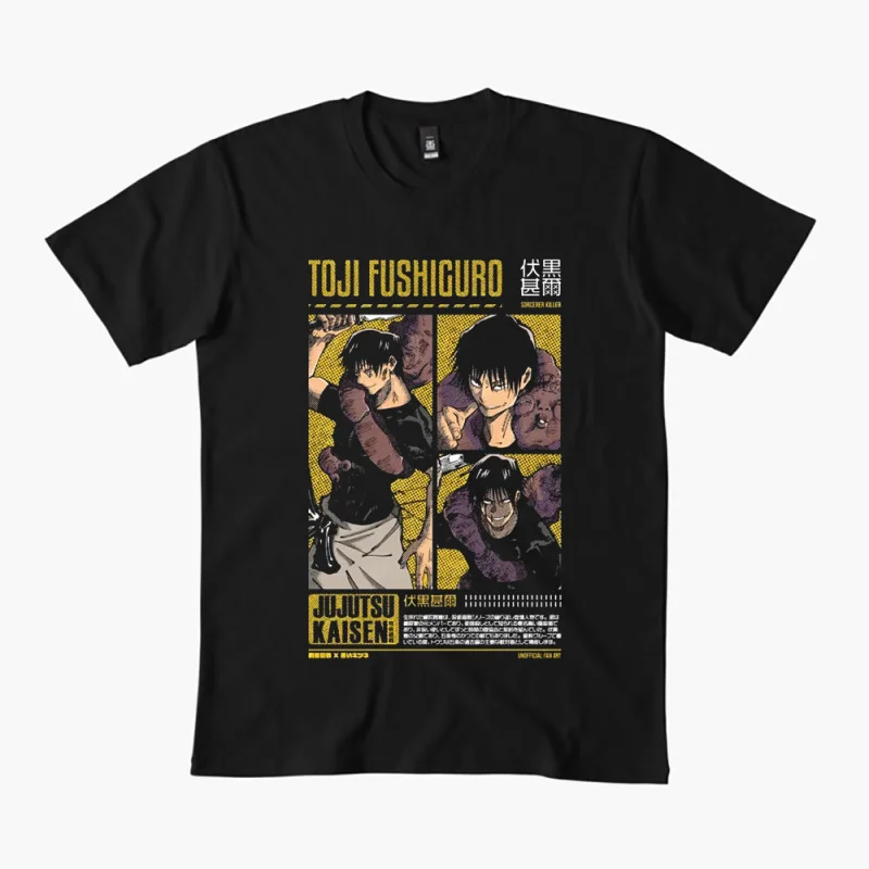 

0309 Toji Fushiguro Anime T shirt Jujutsu Kaisen Manga Men's print Graphic Tee Shirt 100% cotton Y2K clothes All size tops S-6XL