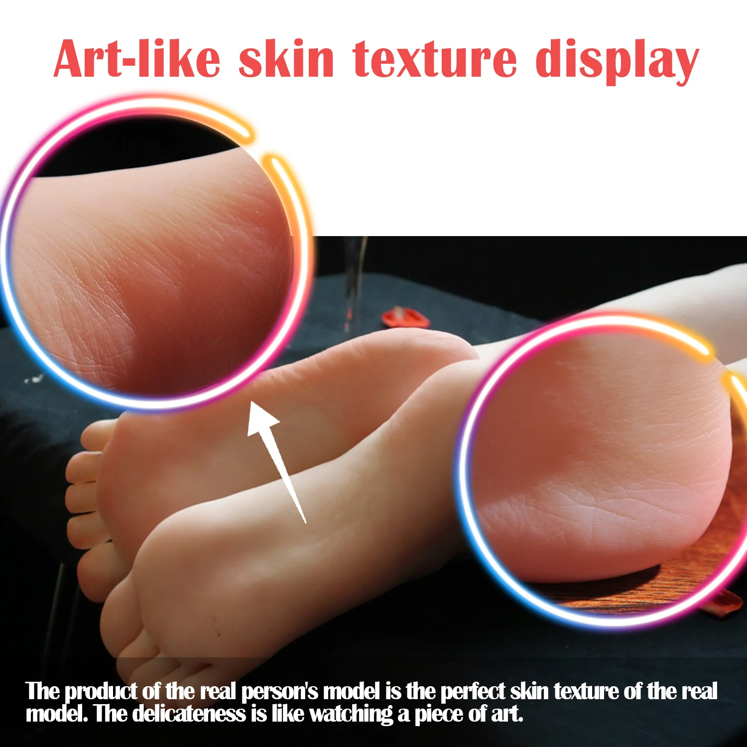 

Mannequin Foot Female Fake Nail Practice Foot Fetish Lifelike Silicone Feet Model For Footjob Shoes Sock Display TPE TA