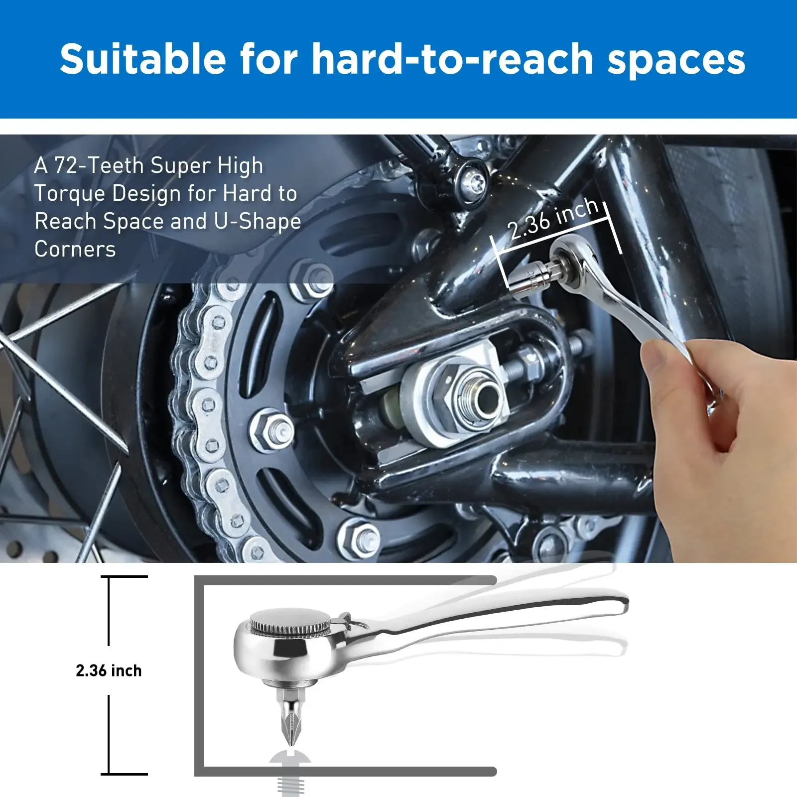 28 in 1 Mini Ratchet Wrench Set Ratcheting Screwdriver and 1/4 Inch Socket Wrench Set 72-Tooth Offset Ratchet Wrench Driver Bit