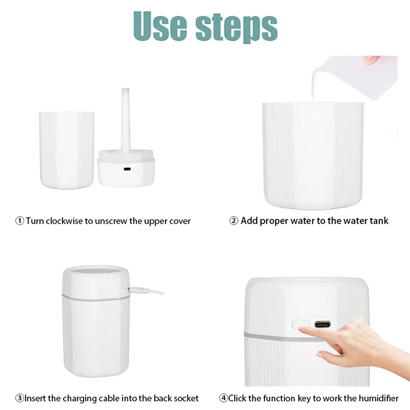 300ml Air Humidifier Aroma Essential Oil Diffuser With Night Light Cool Mist For Bedroom Home Car Plants Purifier Humificador