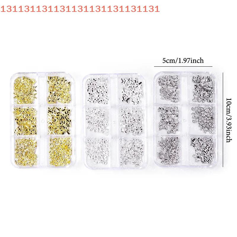 اكسسوارات الديكور مانيكير لفن الأظافر 6 شبكات القوس الصغير مسمار سحر الذهب والفضة اللؤلؤ مسمار الراين