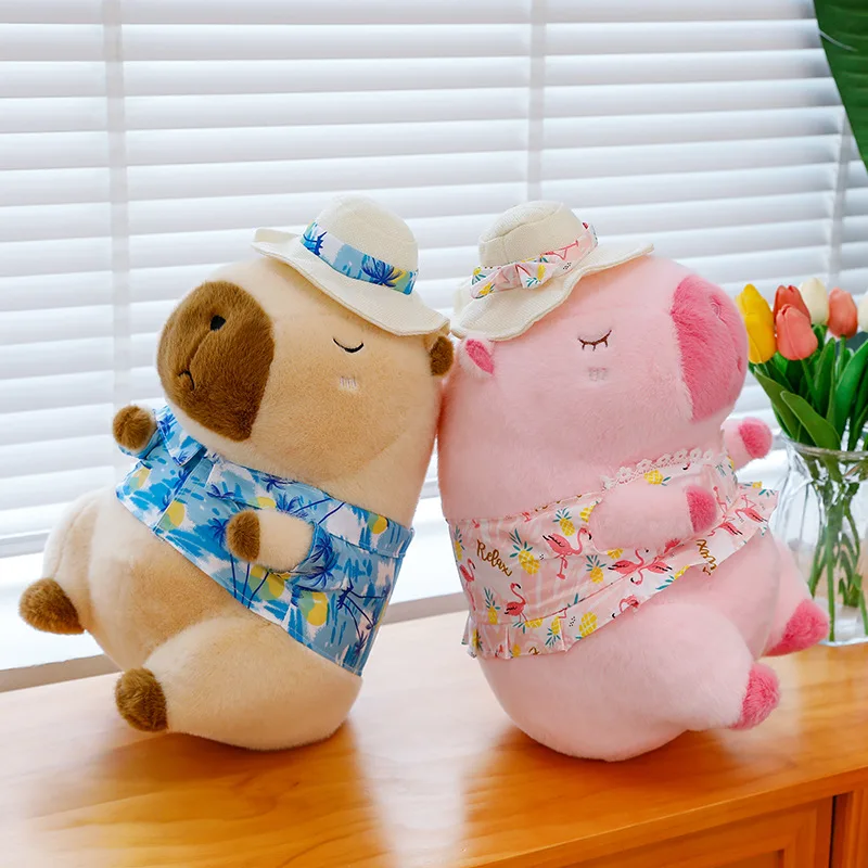 Capivara brinquedo de pelúcia bonito animal de pelúcia para crianças aniversário presente de natal praia festa verão férias boneca popular crianças presente