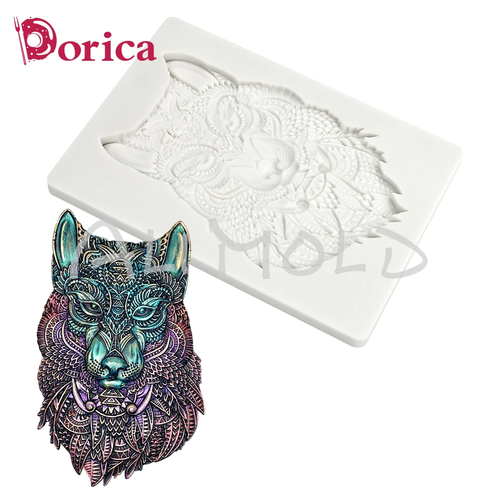 Wolf Head Design Silicone Mold Fondant Chocolate Cake Decor Mould Bakeware DIY Resin Clay Making Model Home Decorating Tools