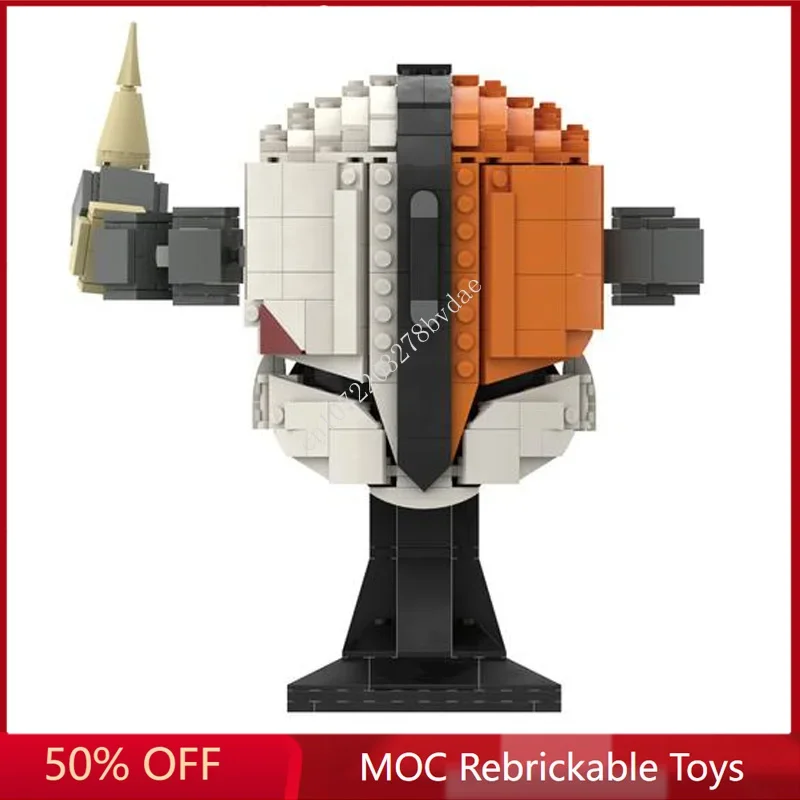 707PCS Star Plan MOC Lord Shaxx Helmet MOC SpaceShip Battle Model Building Block Architecture Education Assembly Model Toy