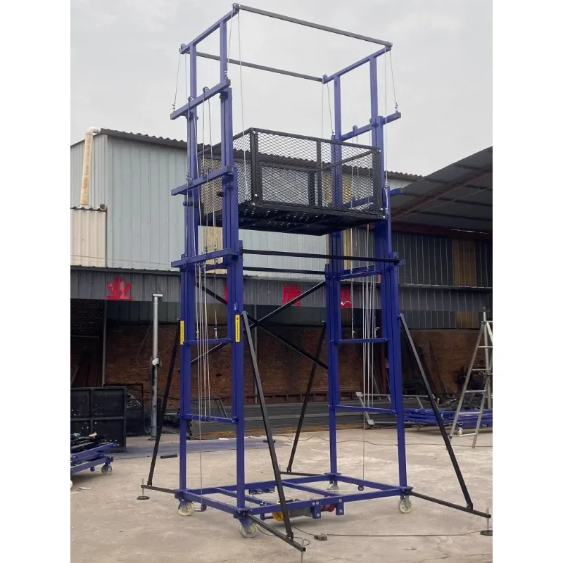 Electric scaffolding foldable remote control lifting hoist construction site small automatic loading platform