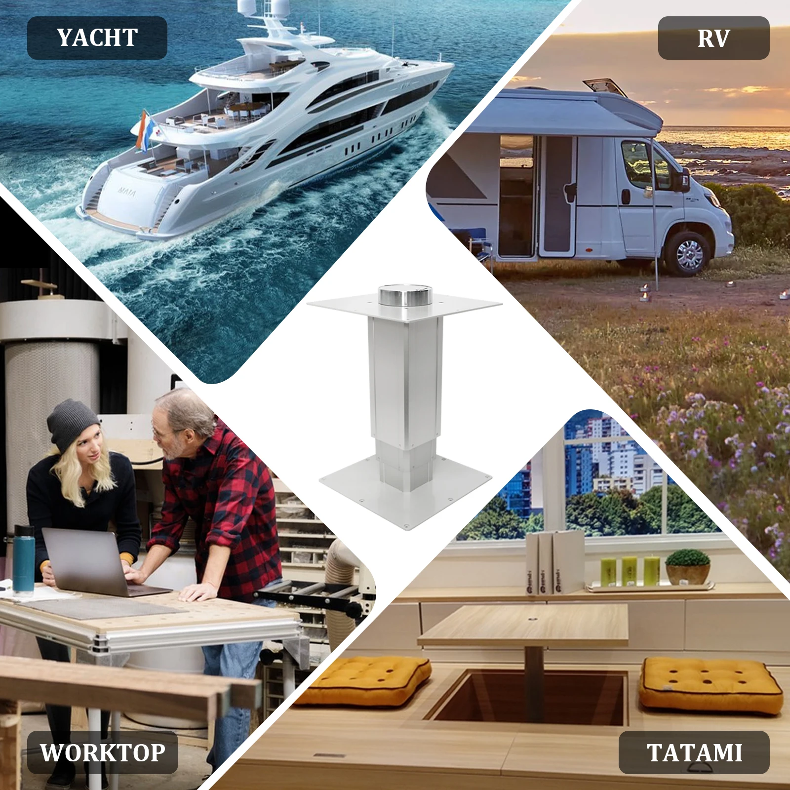 أرجل طاولة RV من الألومنيوم قابلة للتعديل مع إطار أساسي بارتفاع 11-30 بوصة مناسبة لقوافل تخييم القارب واليخوت #6