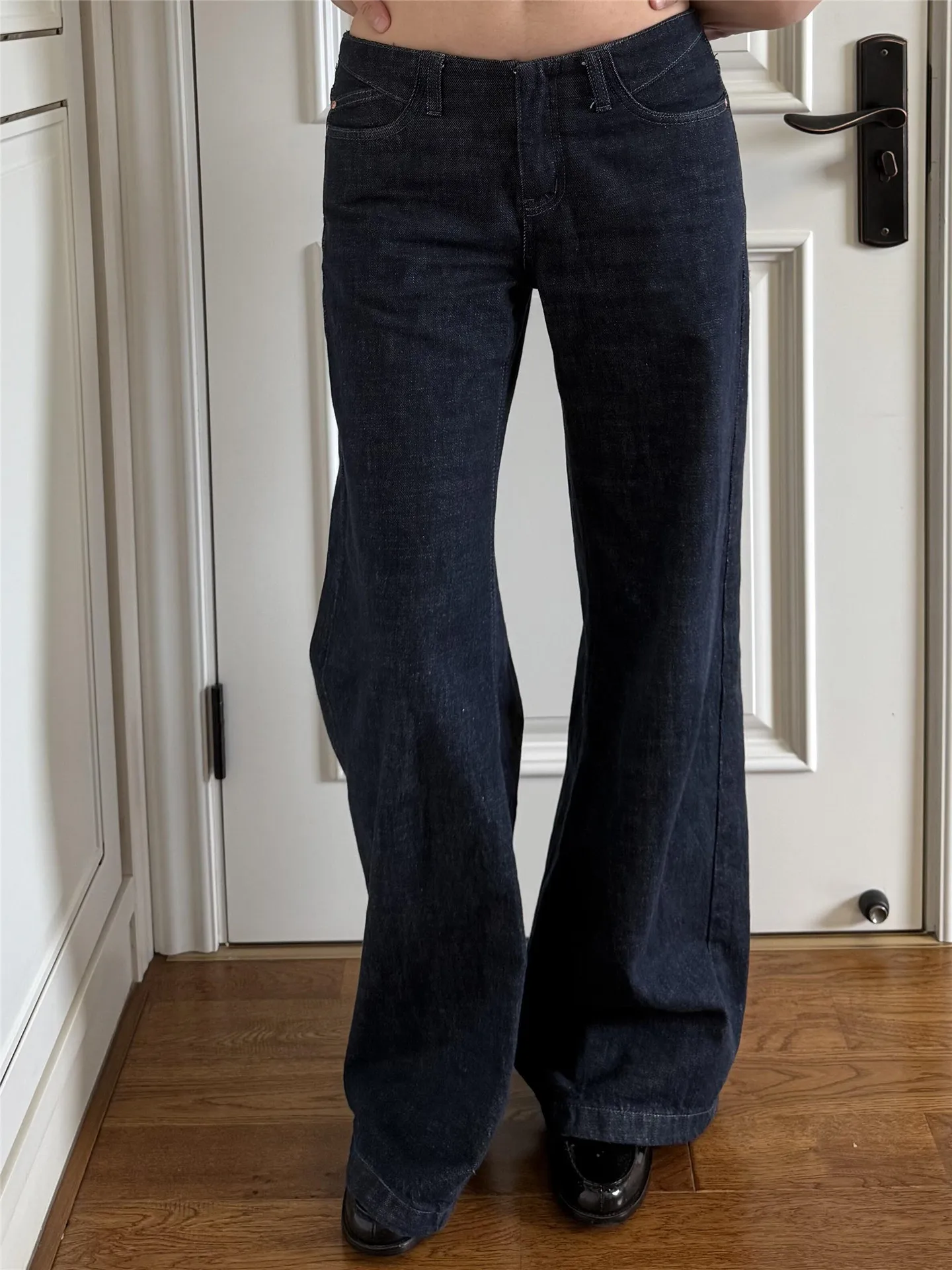 

American Style Low Waist Straight Leg Jeans Women's Autumn Winter Loose Slimming Long Wide Leg Pants Hot Girl Style Cotton