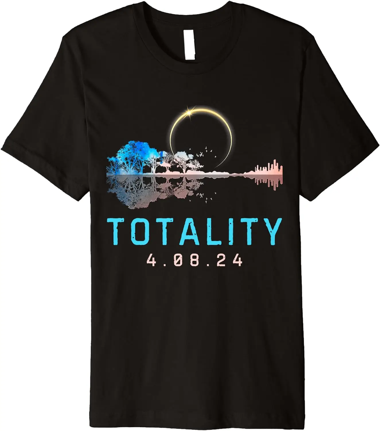 

America Guitar Totality 04 08 24 Total Solar Eclipse 2024 Premium T-Shirt