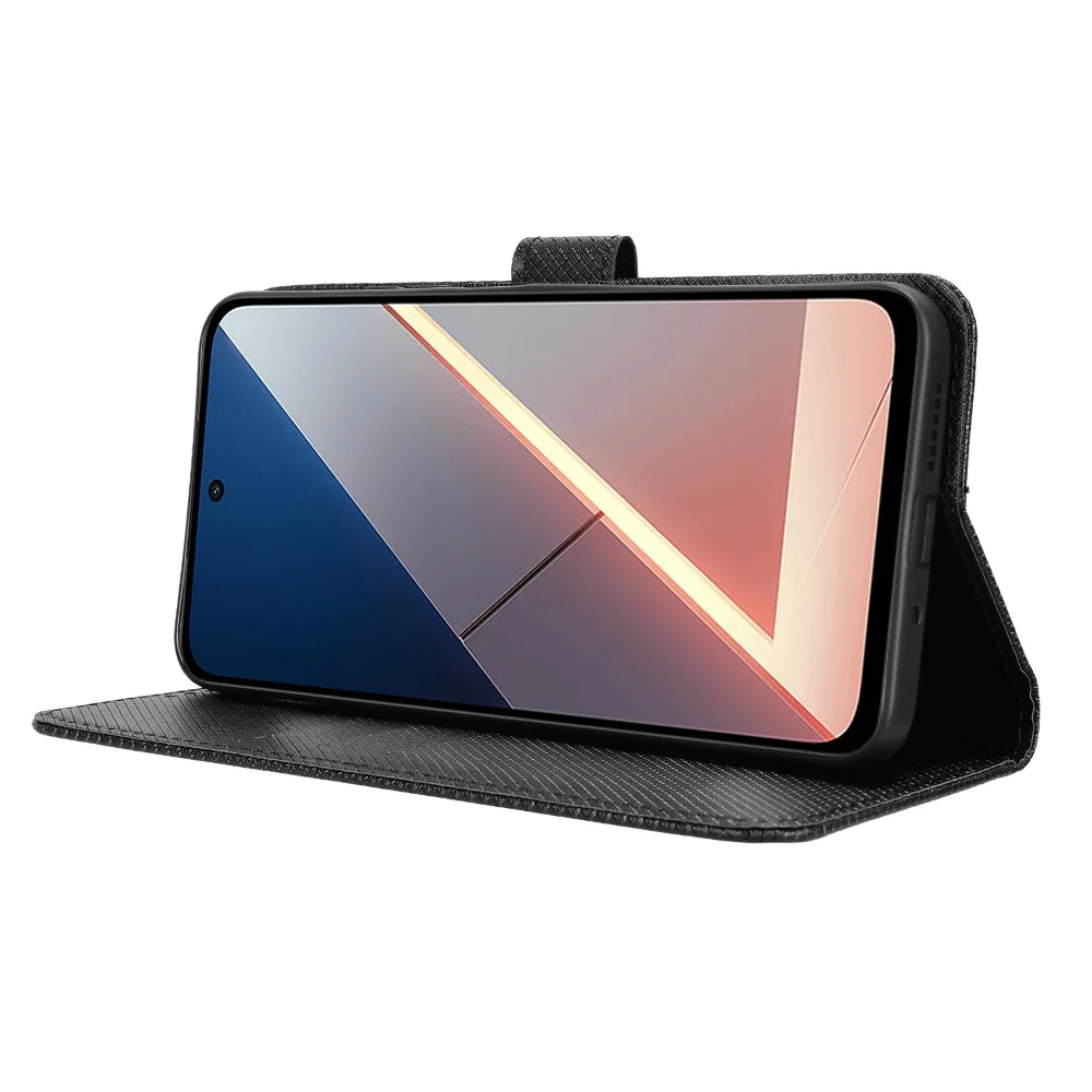 Wallet With Card Slot Stand Flip Leather Case For Xiaomi Poco M7 4G 169mm Anti-fall Strong Magnet Cover