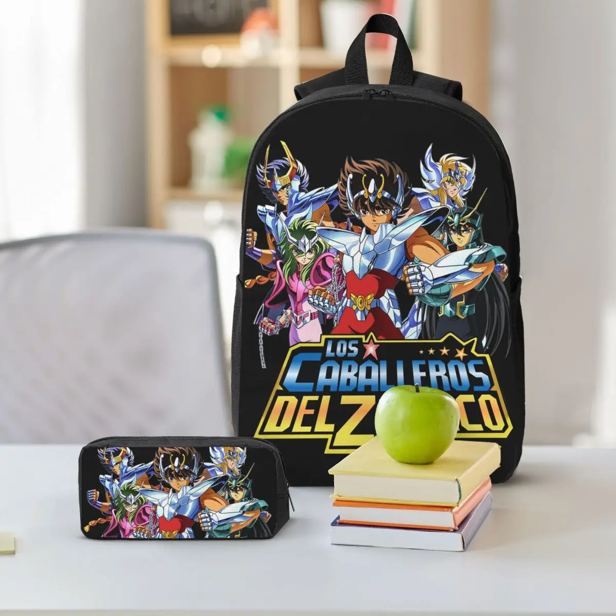 Cavalieri dello zodiaco Saint Seiya Zaino Studente Ragazzo Ragazza BookBag Borsa da scuola Borse a tracolla Borsa da pranzo isolata 3ps Astuccio