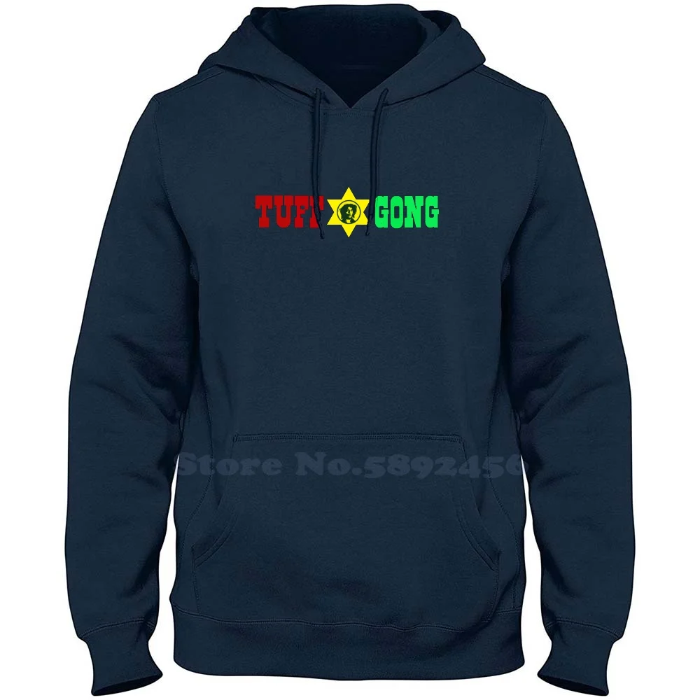 Tuff Gong Logo 100% Pure Cotton Hoodie Wailers Reggae Music Rastaman Zion Rastafarian