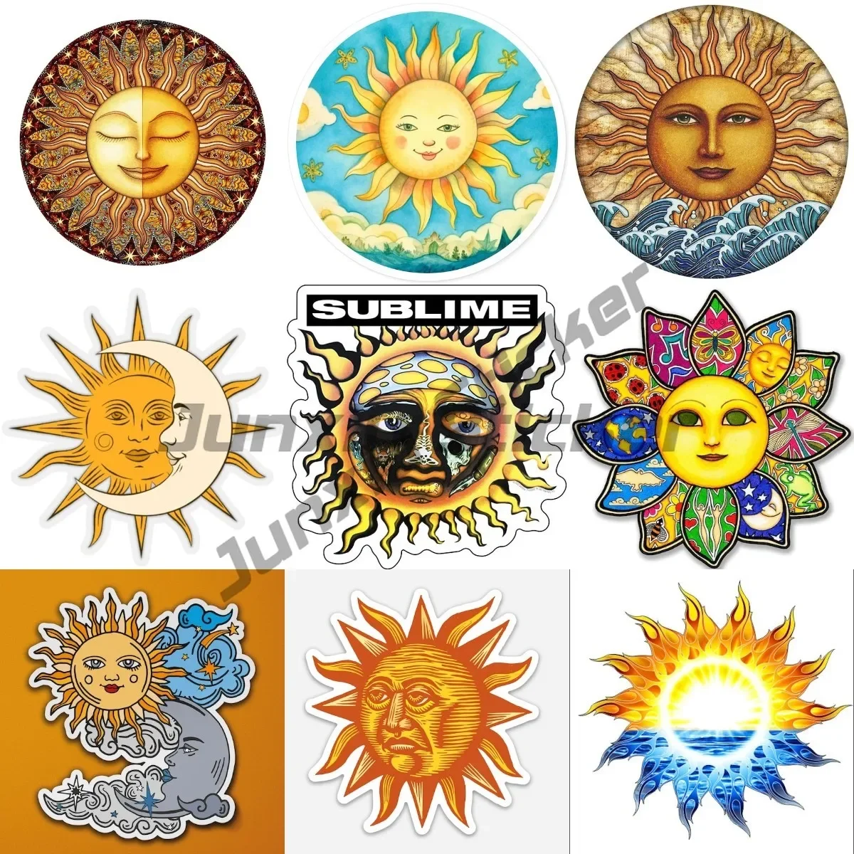 

Sun Vinyl Sticker Celestial Decal By Sun Sticker for Car Truck Laptop or Any Smooth Surface Decal