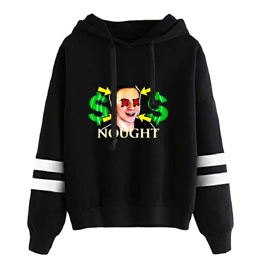 Nught Merch N nadruk Logo Unisex bez kieszeni równoległe drążki rękaw bluzy damskie męskie z kapturem młodzieńcze modne ciuchy