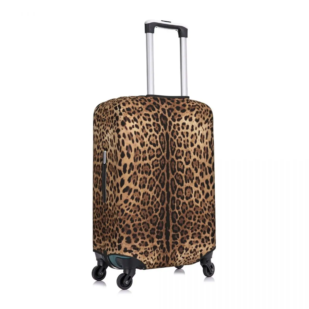 Custom Leopard Print Travel Luggage Cover Elastic Animal Skin Suitcase Cover Protector Fit 18-32 Inch