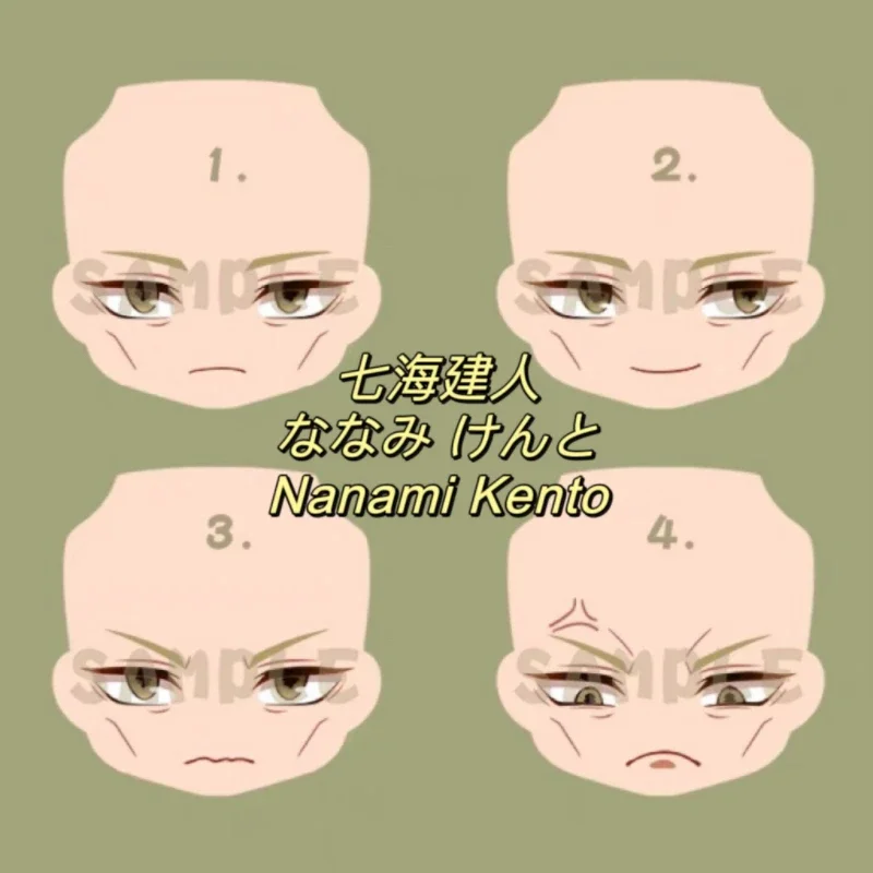 

Anime Cosplay Nanami Kento Ob11 Face 1/12 Bjd Doll Handmade Water Sticker Faceplate Toy Accessories
