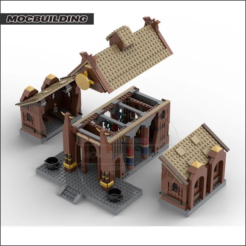 Die Golden Hall MOC Bausteine Die Ringe Film Architektur Modell Technologie Ziegel Pädagogische Sammlung Spielzeug Weihnachten Geschenke