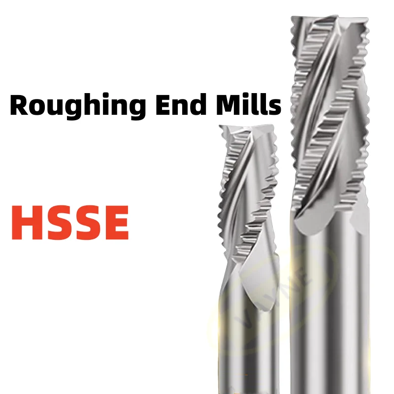 

1PCS HSSE Cutting Rough End Milling 3 4 Flute 6 8 10 12 16 18mm Carbide Tool White Steel Aluminum Brass Stainless Steel Cutter