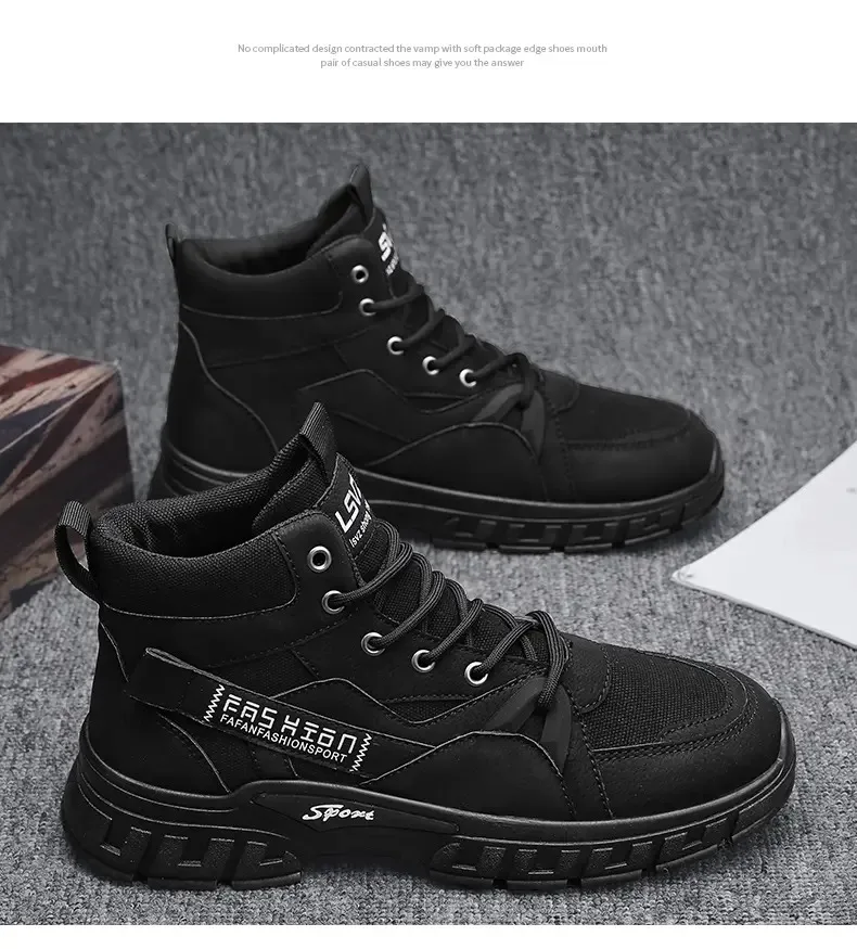 새로운 하이탑 캔버스화, 숏부츠, 작업화, 패셔너블한 캐주얼 트렌디 신발, 남성 신발 스니커즈