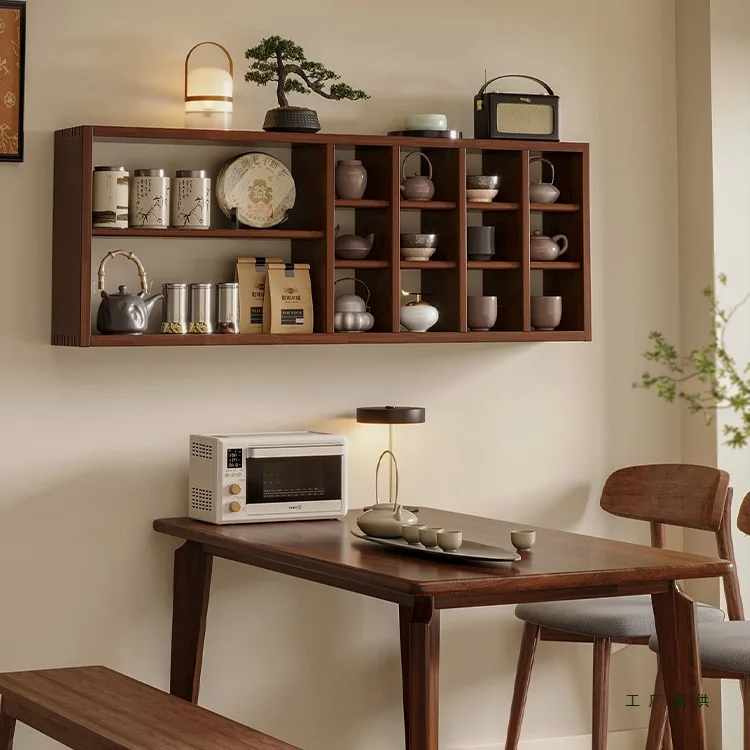 

Solid wood, Bogu frame, wall, wall-mounted, storage, Chinese style, tea room, atmosphere