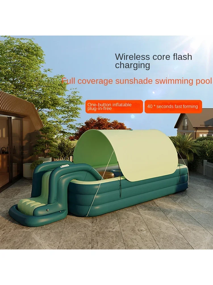 Luxury inflatable swimming pool villa, home, adults, children, babies, children, children, slide, play pool, outdoor, large