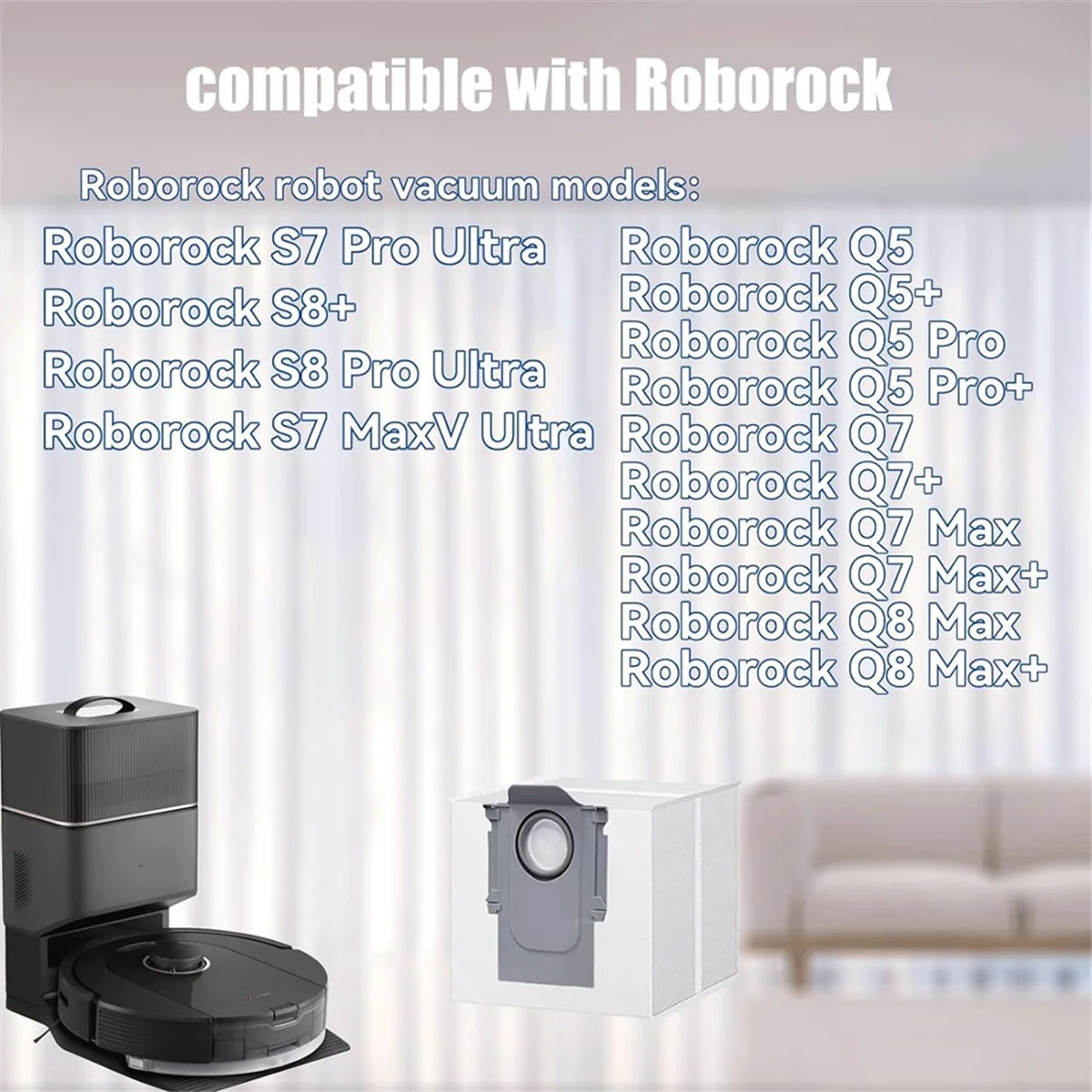 18 sacos de pó para roborock q5 q5 + q7 q7 + q7 max q7 max + s7 maxv ultra s8 + s8 pro ultra robô aspirador sacos