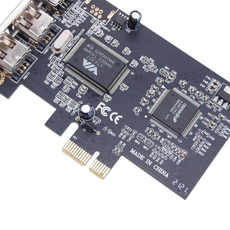 Carte PCIe 1394 révélant la capture vidéo HD HDV, PCIe 1394 A B, carte FireWire 1394 vers PCI-e 1X pour ordinateur de bureau