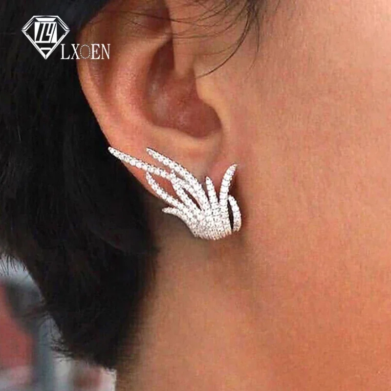 Luxury Full Zircon Vintage Women Stud Earring Silver Color India Luxury Dubai Wedding Earings Jewelry Gift