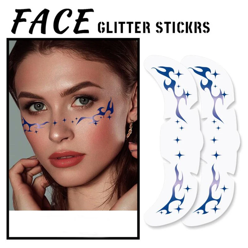 

Face Glitter Stickers Christmas Face Tattoo Paste Waterproof Self Adhesive Freckle Makeup Decals Powder Blusher Art Decorations