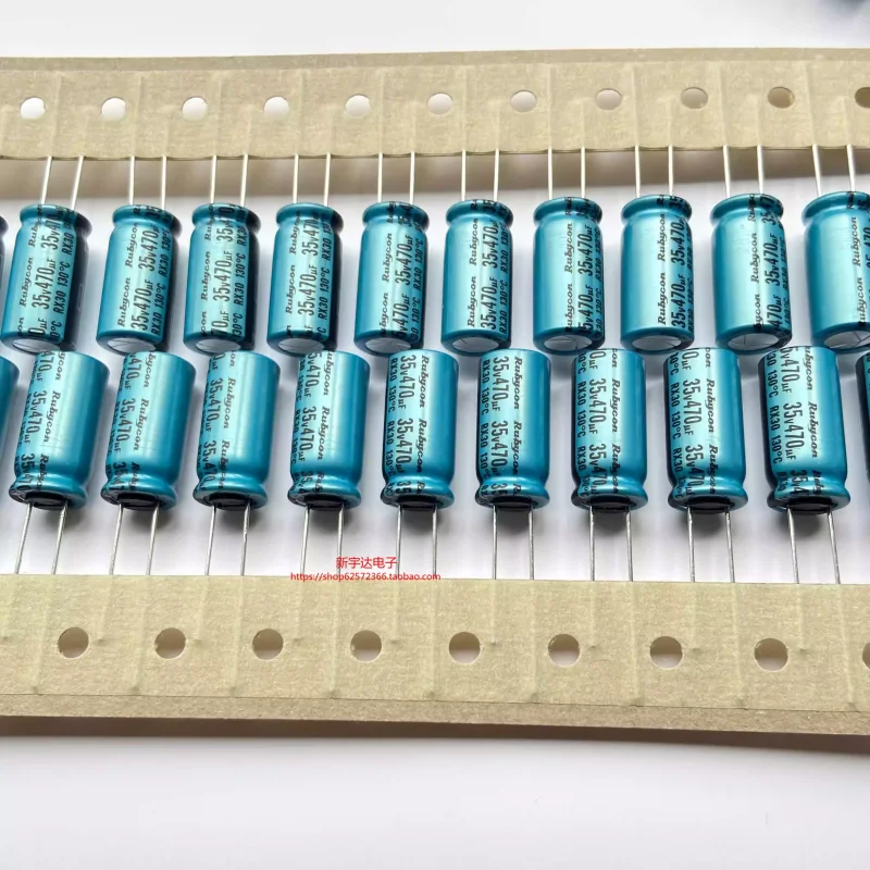 

10-100 шт. 470 мкФ 35В Ruby 35V470UF 10X20 Серия RX30, высокотемпературный конденсатор (до 130°C) ° Электролитический конденсатор