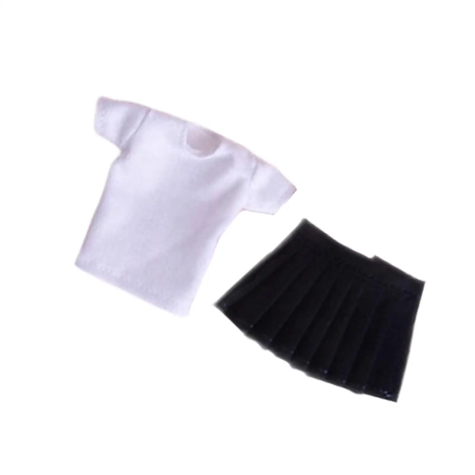 

1/12 Scale Doll T Shirt with Short Skirt Doll Mini Clothes Accessory Fashion