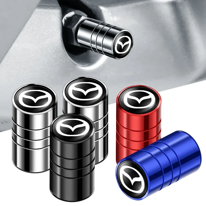 4pcs Metal Car Wheel Tire Valve Cap Covers Auto Accessories For Mazda 2 3 6 Atenza Axela Demio CX5 CX-3 GH CX7 CX-9 ER MX-5 NC