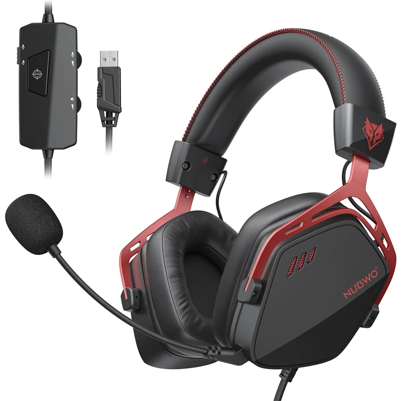 

Игровая гарнитура NUBWO HG03 USB-A с объемным звуком 7.1, проводные наушники с микрофоном с шумоподавлением, удобный дизайн для ПК и ноутбуков