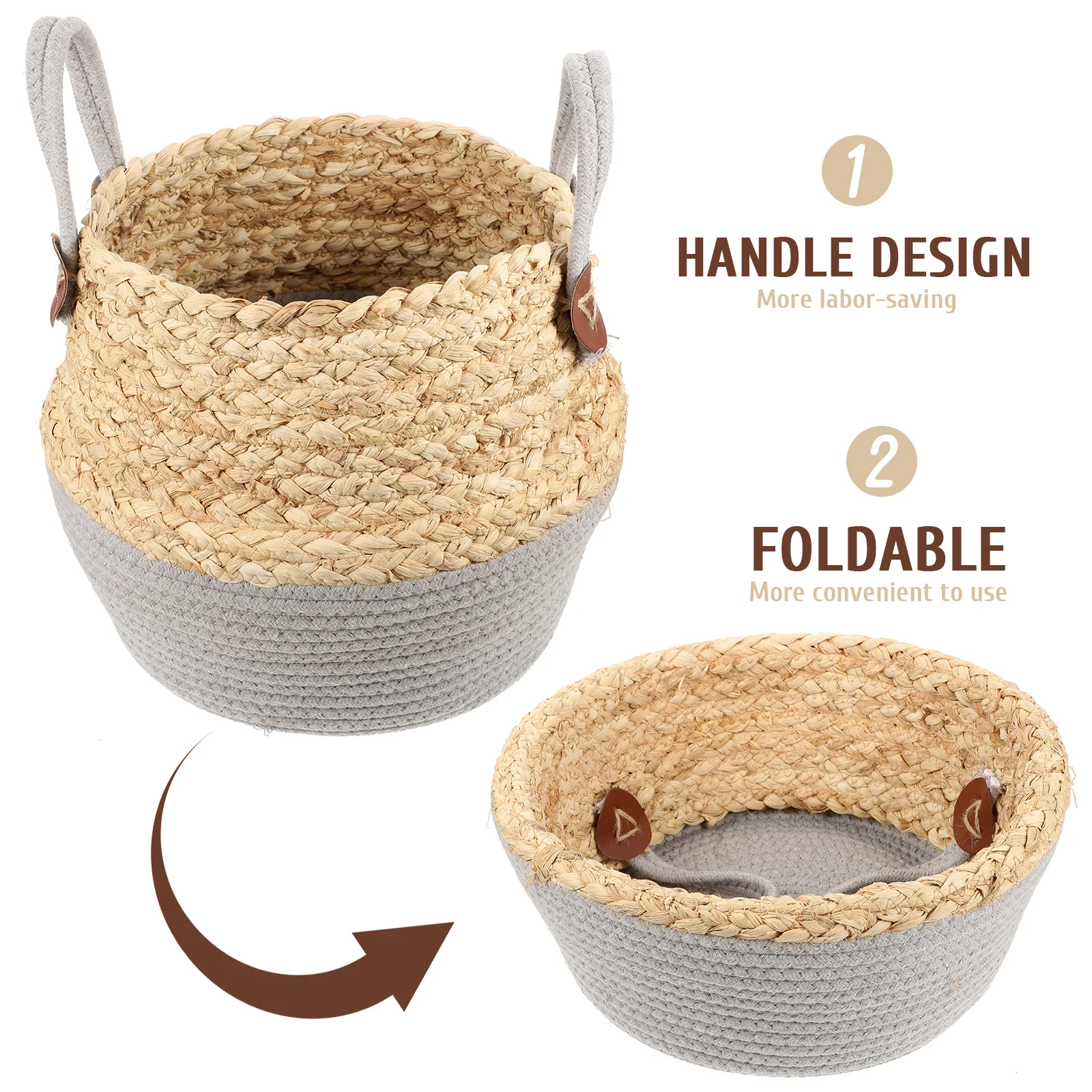 

Corn Rope Storage Basket Large Laundry Hamper Weave Organizer Blanket Baskets Quilt Bag Dorm Room Toys Clothes