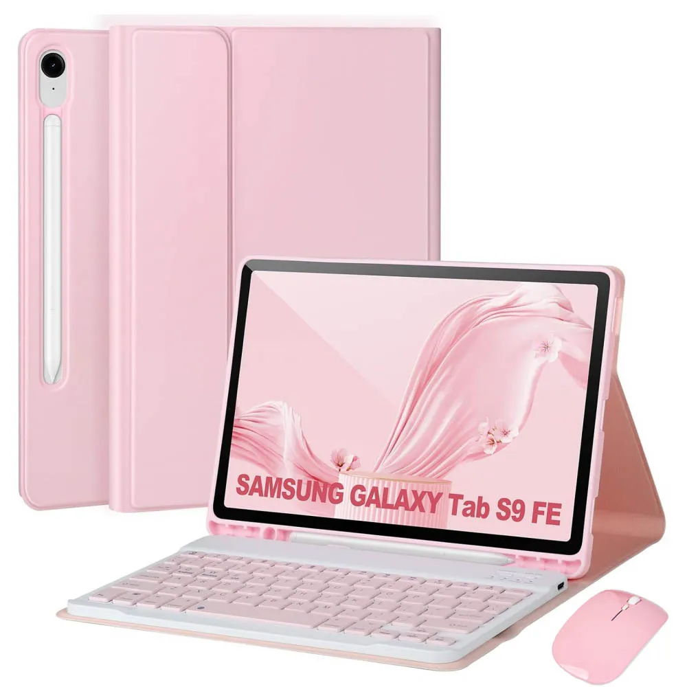 

Чехол для Samsung Galaxy Tab S9 FE 10,9 дюймов, съемный чехол-клавиатура с Bluetooth и подсветкой для Samsung Tab S9FE 10,9'' SM-X510/X516B