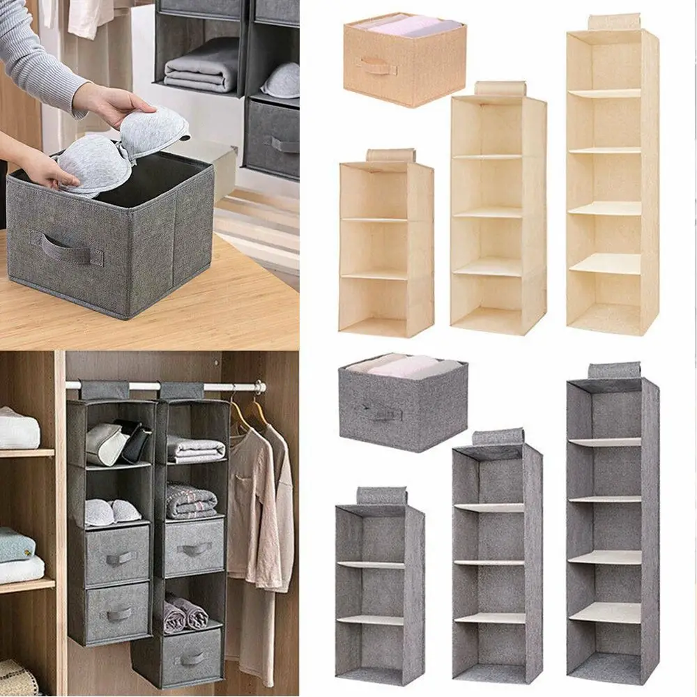 3/4/5 Layers Wardrobe Hanging Storage Bag Interlayer Drawer Type Clothes Hangers Organizer Hanging Closet Organizer