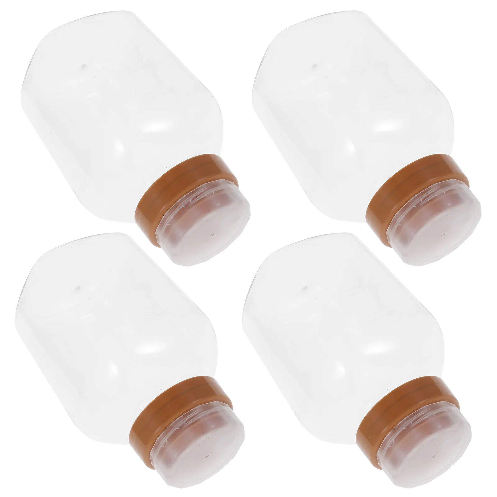 

4pcs Honey Squeeze Bottle Clear Food Grade Plastic Storage Jar for Syrup Sauce Dispensing Kitchen Essentials Durable Lightweight