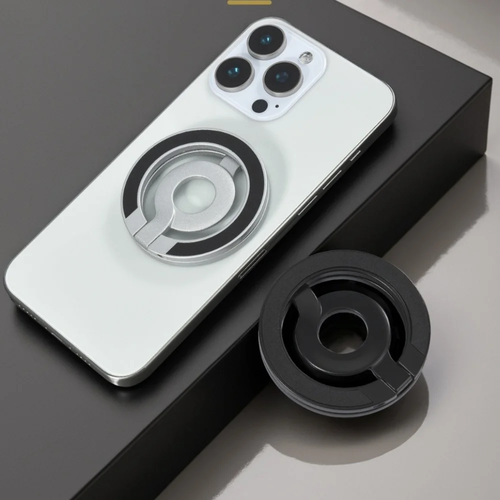 

Портативная магнитная двусторонняя подставка для телефона, складной регулируемый держатель для кольца на палец телефона, металлический настольный кронштейн для сотового телефона