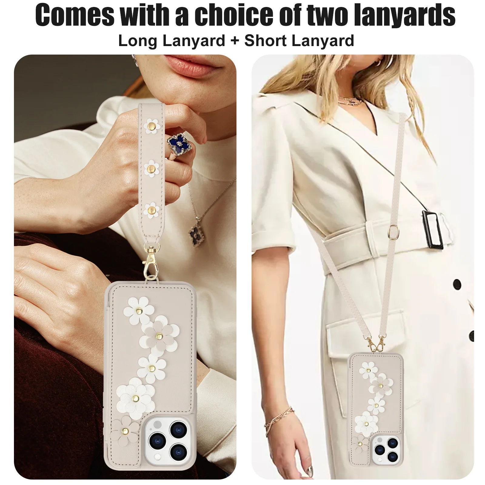 

Чехол через плечо для iPhone 16 Pro Max 16 E 15 Plus 14 + 13 12 11 Xs Xr Se 2 3 7 8 Цветочный дизайн Кошелек Кожаный чехол с ремешком для карт