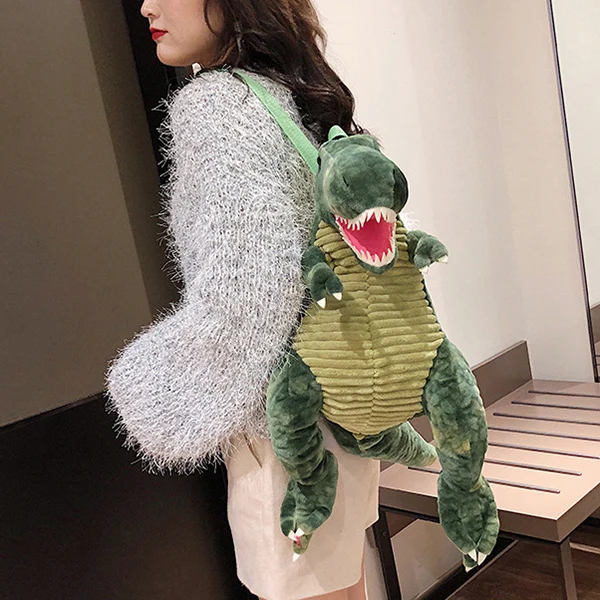 Cartoon Animal Pattern Plush Travel Backpack Portable Lightweight Travel Bag for Kids Boys Girls School Supplies