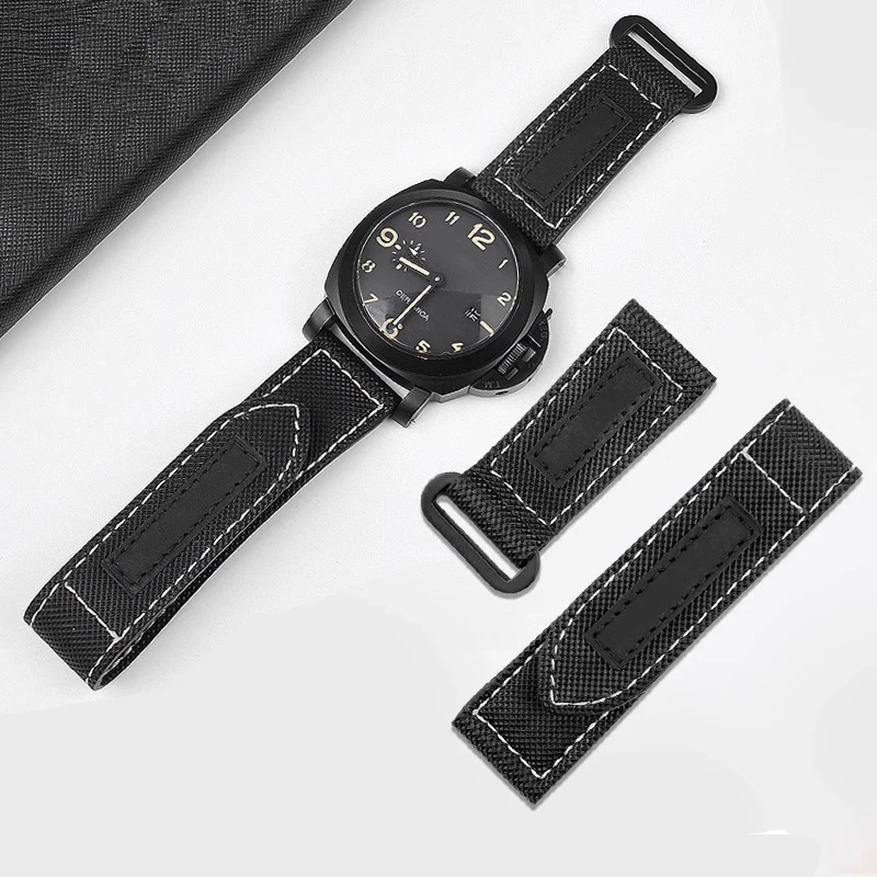 

Нейлоновый парусиновый ремешок для часов Panerai PAM01118/01661/441, липкий ремешок из углеродного волокна, большой размер, аксессуары для браслета 24 мм 26 мм
