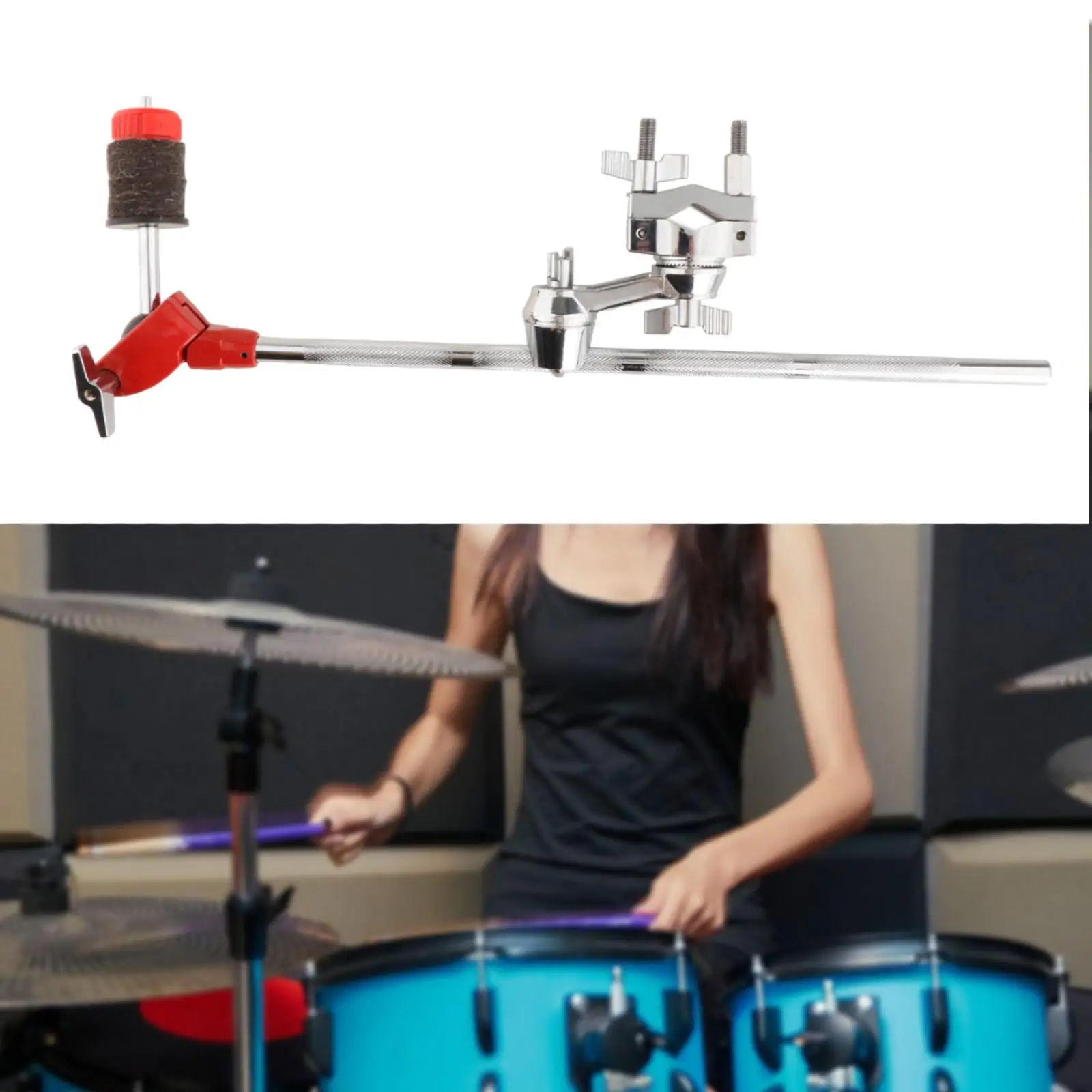 Drum Extension Clamp Holder Solid Practice Device Cymbal Booming Brake Tilt Attachment Musical Instrument Fittings Beginners