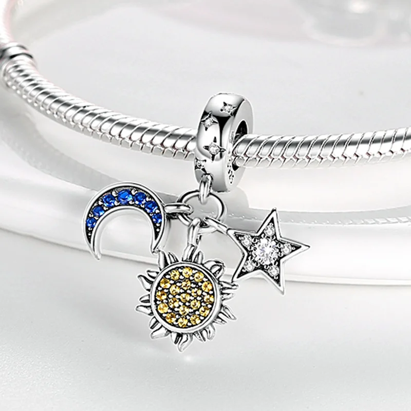 Silver S925 Sparkling Blue Glass Flower Series Jewelry Sets Earrings Pendant Necklace Ring for Women High-end Fine Jewelry Gifts