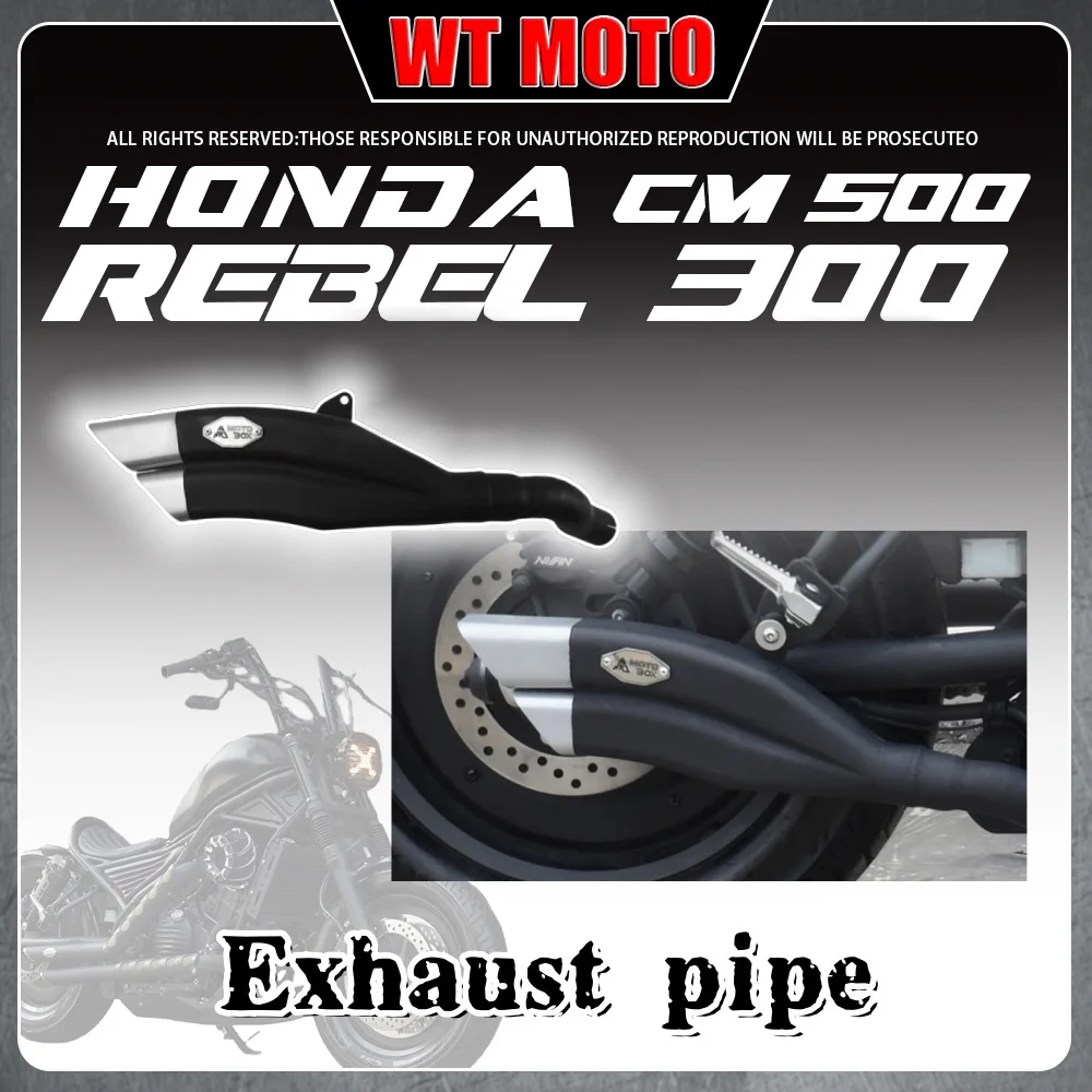 

Для HONDA Rebel 500 Rebe 300 CM300 500, хвостовая секция с одним выходом и двойным выхлопом, низкая и толстая, неразрушающая прямая установка