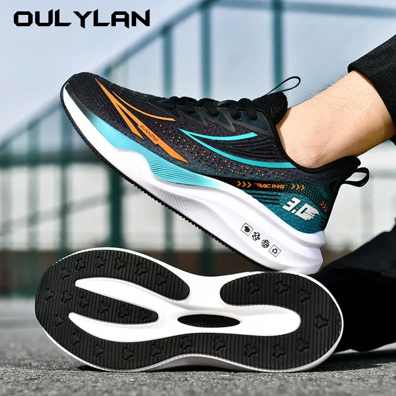 Oulylan Men Casual Sport Shoes Ultra-light Damping Sneakers Outdoor Breathable Mesh Running Shoes Athletic Jogging Tennis Shoes