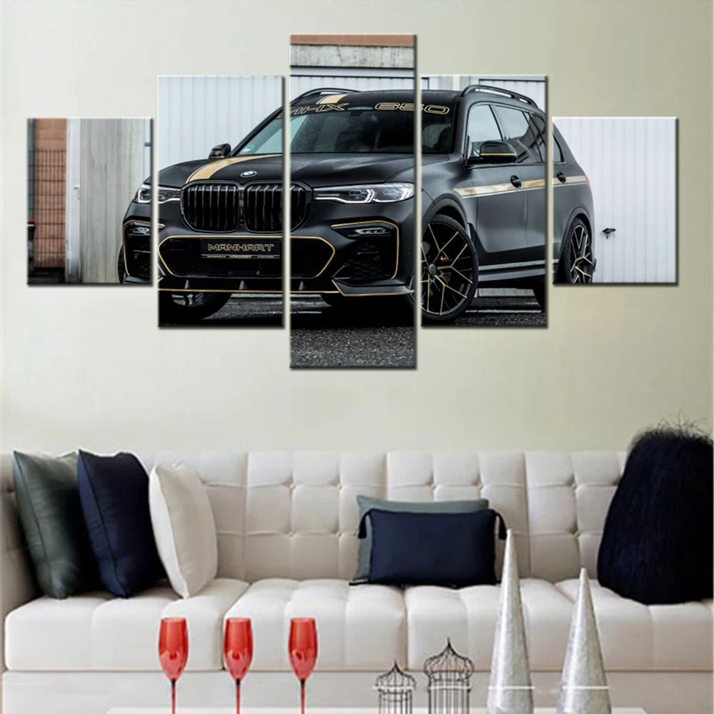 

5 Pieces Wall Art Canvas Car Poster Home Decorative Painting Wallpaper Picture Print Bedroom Modular Modern Interior Artwork